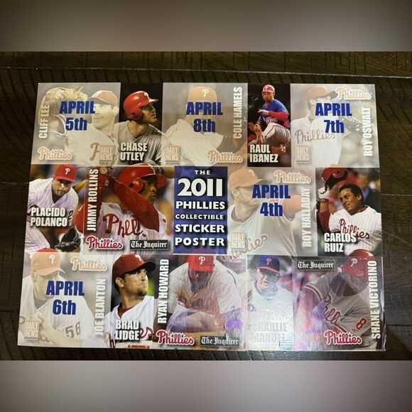 2011 Philadelphia Phillies Collectible Sticker Poster - The Arm Forces Poster - Picture 4 of 8